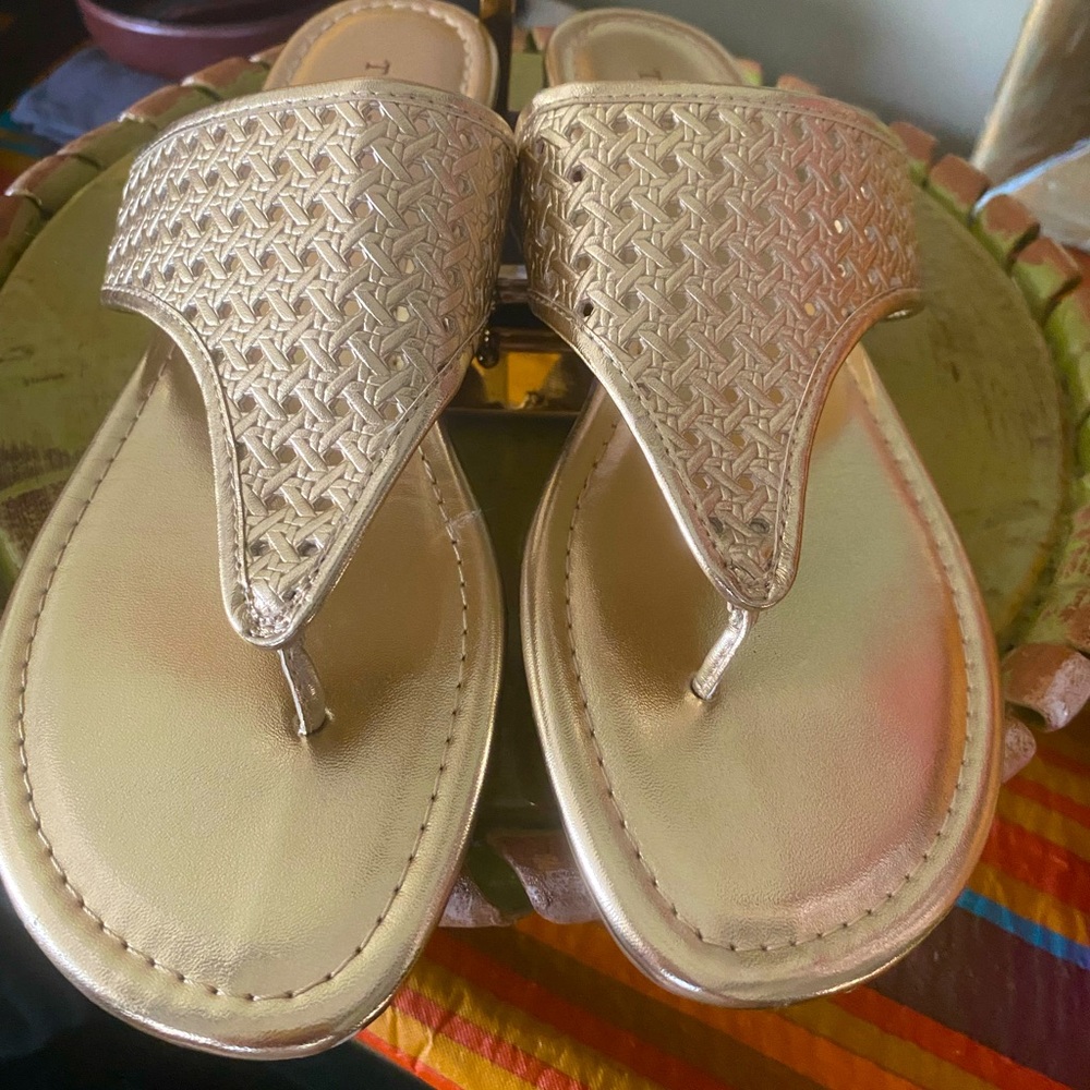 Talbots GIGI Gold Metallic Sandals - Size 10M